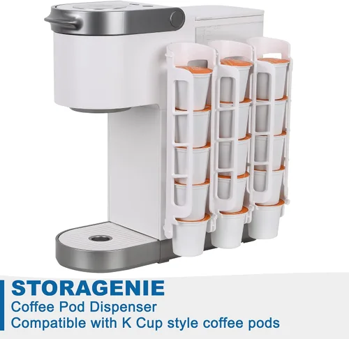 Miniatura 2 de STORAGENIE Soporte para tazas K para Keurig K-Cup, almacenamiento de cápsulas de café, montaje lateral, montaje en pared, perfecto para mostradores