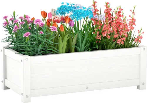 Miniatura 9 de Cama de jardín elevada con agujeros de drenaje, jardinera elevada impermeable de HDPE con patas, estable y duradera para plantar hierbas, vegetales