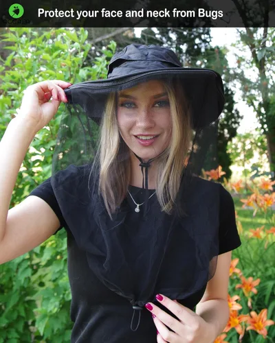 Miniatura 7 de Mosquito Head Net Hat, Providing a Physical Barrier to Help Keep Mosquitoes and Bugs Away from Your Face Gorra negra