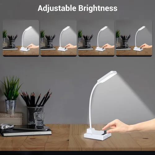 Miniatura 5 de MIOYOOW Kit de práctica de soldadura: construye tu propia lámpara de escritorio LED, luz de cuello de cisne recargable con brillo ajustable