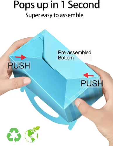 Miniatura 3 de Cajas de Favor de Fiesta Rosa y Azul Happyhiram 12 Piezas para Decoración de Fiesta de Revelación de Género, Cajas de Golosinas con Asa Cajas Gable