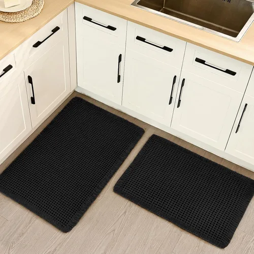 Miniatura 13 de Alfombra de Baño de Lujo tipo Waffle, Súper Absorbente Antideslizante, Alfombras de Baño Bohemias, Ultra Suaves y Cómodas, Lavables a Máquina