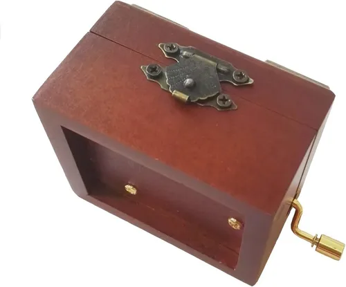 Miniatura 5 de FnLy Caja musical de madera con manivela de encaje antiguo de 18 notas con movimiento chapado en oro, caja de regalo de música, caja de música You