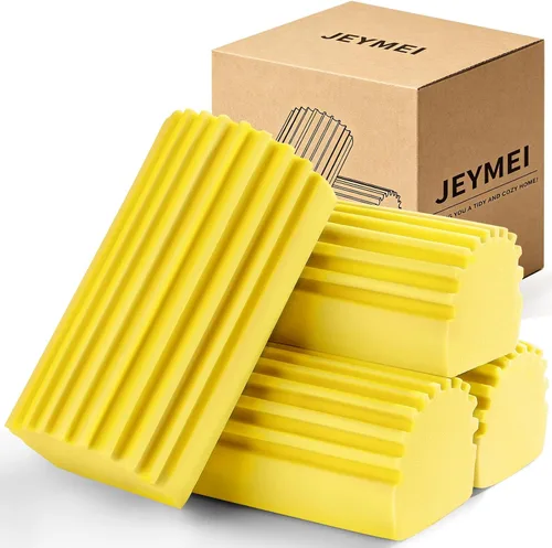 Miniatura 11 de Jeymei Paquete de 2 esponjas húmedas limpias, cepillo de limpieza de esponja, plumero para limpiar persianas, vidrio, zócalos, rejillas