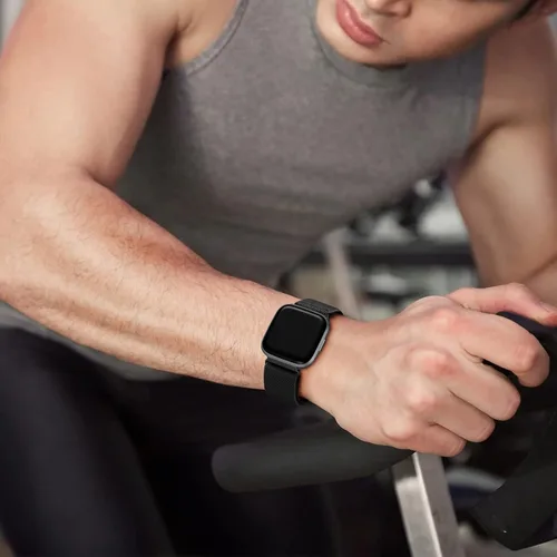 Miniatura 4 de DaQin Paquete de 5 correas elásticas deportivas de nailon compatibles con Fitbit Versa/Versa Lite/SE/Fitbit Versa 2 bandas para hombres y mujeres
