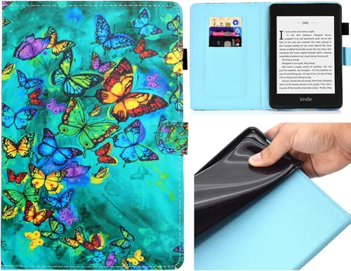 Miniatura 12 de Funda para Kindle Paperwhite, ranuras para tarjetas ligeras y delgadas con funda de encendido y apagado automático para Amazon Kindle Paperwhite