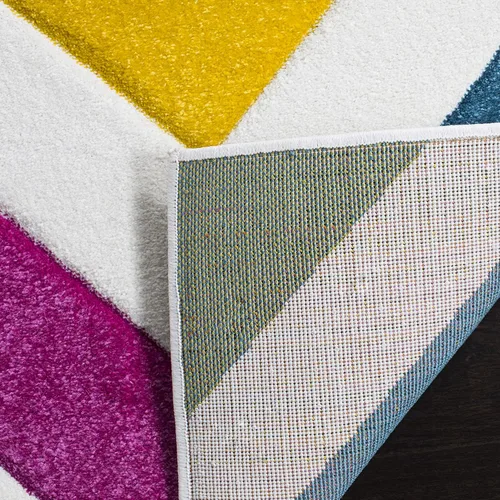 Miniatura 4 de SAFAVIEH Hollywood Collection - Alfombra de pasillo, 2 pies 3 pulgadas x 6 pies, color marfil y rosa, diseño moderno de mediados de siglo,