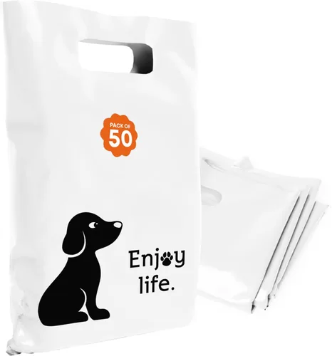Miniatura 35 de Bolsas de plástico con asas – Bolsas de mercancía de 12 x 15 pulgadas para pequeñas empresas – Bolsas troqueladas para compras minoristas y Negro