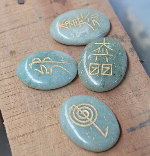 Miniatura 2 de Jet Usui - Juego de curación de reiki, piedras preciosas de meditación para equilibrar chakras, espiritual, energizado positivo (aventurina verde)