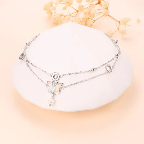 Miniatura 3 de Tobillera de plata de ley S925 ajustable para mujer