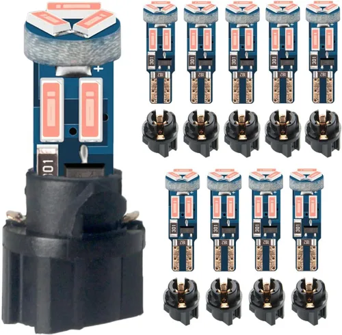 Miniatura 11 de Bombilla LED de alto brillo azul profundo T5 37 74 PC74 PC37 con enchufe de bloqueo giratorio para panel de instrumentos, luz en racimo y luz
