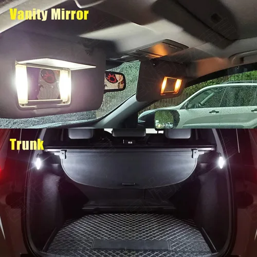 Miniatura 5 de Paquete de kit de luces LED interiores para Jeep Cherokee KL 2014 2015 2016 2017 2018 2019 2020, 13 piezas, color blanco, iluminación LED