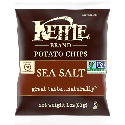 Kettle Brand Papas fritas, sal marina, bolsas de una sola porción de 1 onza (paquete de 72)