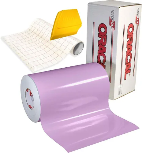 Miniatura 25 de ORACAL 651 Vinilo adhesivo de alto brillo para manualidades, rollo de 15 x 1 pie con rollo de papel de transferencia de 12 x 24 pulgadas y escobilla