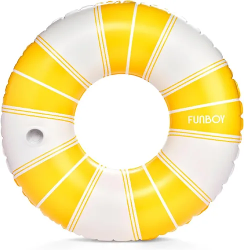 Miniatura 6 de FUNBOY Giant Vintage Stripe Inflatable Pool Float with Cup Holder 48" Pool Float for Adults Inner Tube Pool Toys Swim Rings Swimming Pool