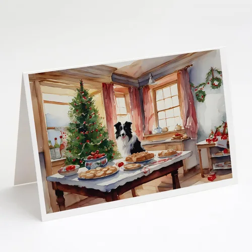 Miniatura 28 de Caroline's Treasures DAC3884GCA7P Paquete de 8 tarjetas en blanco de Navidad con galletas de husky siberiano Tarjetas de felicitación con sobres