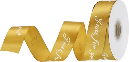 Miniatura 12 de MECCANIXITY Cinta de satén de 1 pulgada de ancho Just for You, cinta de grogrén personalizada de San Valentín de 25 yardas para envolver regalos