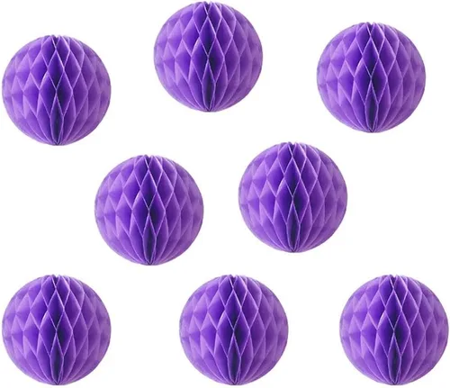 Miniatura 9 de 8 bolas de papel de panal de 8 pulgadas, bolas decorativas de panal de abeja, pompones de papel, bolas de flores, bolas colgantes de arte