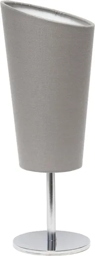 Miniatura 7 de Simple Designs LT1208-WHT - Lámpara de mesa compacta de 12.4 pulgadas, brillante y llamativa, cromada, con pantalla de tela en ángulo, para sala