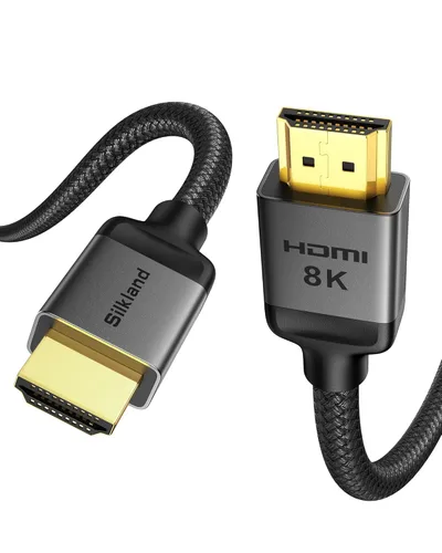 Silkland Cable HDMI 2.1 corto de 1 pie de 10K 8K (trenzado de nylon), cable HDMI de ultra alta velocidad [8K @60Hz, 4K @240Hz 144HZ 120Hz] 48Gbps,
