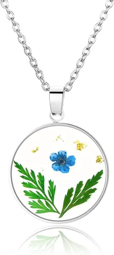 Miniatura 127 de Pressed Flower Necklace Gift for Women Personalized Handmade Necklaces Birth Flower Necklace