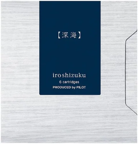 Pilot Iroshizuku - Cartuchos de tinta para pluma estilográfica Shin-Kai (azul oscuro) 6 piezas IRF-6S-SNK con adhesivo Kanji Love