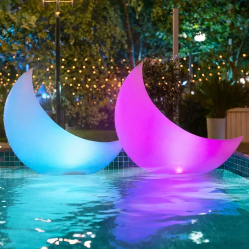 Miniatura 11 de TIALLY Luces Flotantes de Piscina Luna Llena - Luces de Piscina de 14" que Flotan con Energía Solar, Bolas de Luz LED Inflables Impermeables