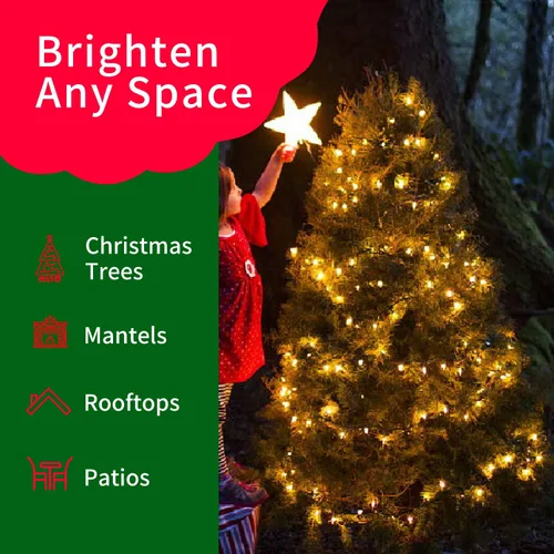 Miniatura 7 de Luces de Cadena Operadas por Batería, 50 LED 18 pies Luces de Navidad Luces Mini con Temporizador y 8 Modos, para Árbol de Navidad, Corona, Fiesta