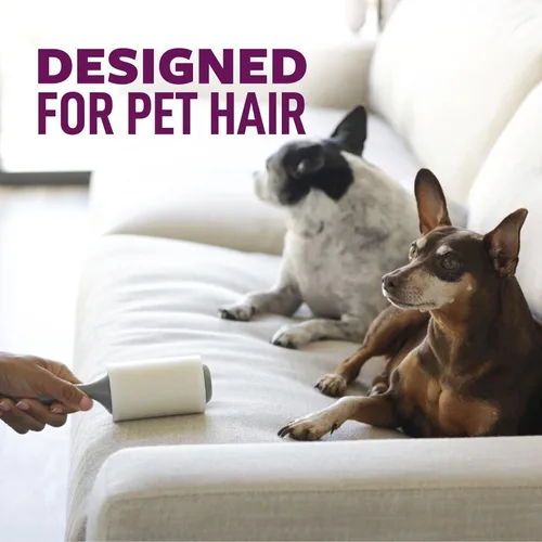 Miniatura 3 de Scotch-Brite Rodillo antipelusa extra adhesivo para mascotas, diseñado para quitar el pelo + pelusa de sofás, ropa, camas de perros y gatos, y más
