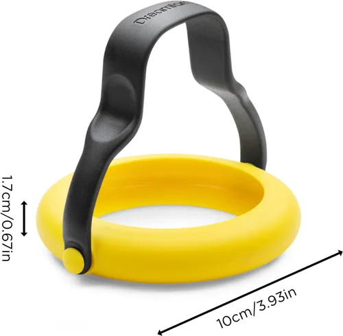 Miniatura 9 de Dreamfarm Flegg Anillos de Silicona Flexibles 3 en 1 para Huevos, Volteadores y Servidores Seguros en Antiadherente - Paquete de 2, Amarillo/Negro
