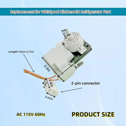 Miniatura 3 de W10464673 Motor del ventilador del evaporador del refrigerador compatible con Whirlpool KitchenAid Fridge, reemplazar modelo: WPW10464673 PS7320664