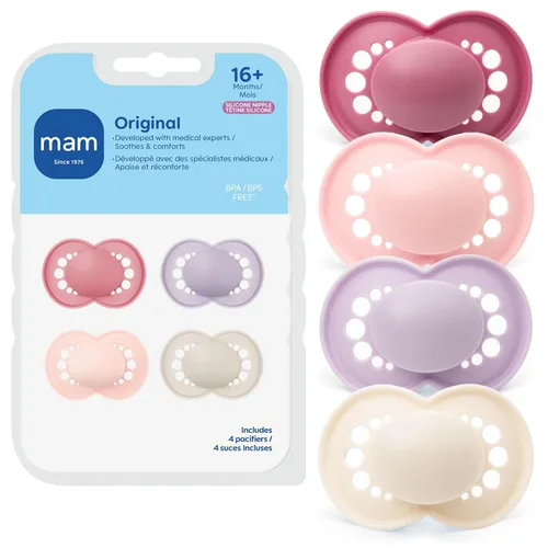 Miniatura 14 de MAM Chupetes mate originales para bebé, Chupete para 16+ meses, pezón de silicona sin BPA, fácil de limpiar, lo mejor para bebés amamantados, Verde