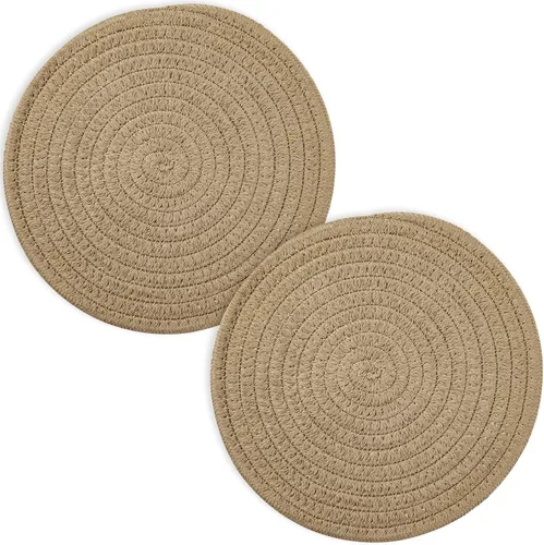 Miniatura 2 de Salvamanteles para platos calientes, ollas y sartenes, almohadillas calientes de 8 pulgadas, 5 piezas, soportes para ollas para cocina, tapete Caqui