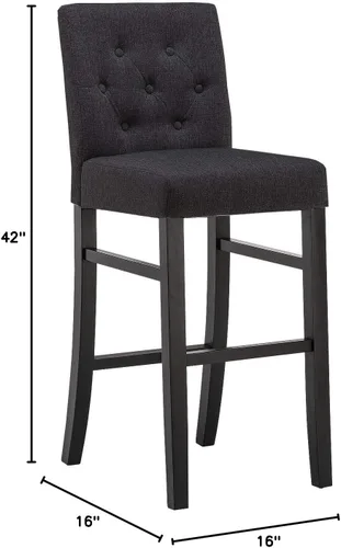 Miniatura 2 de Juego de 4 taburetes de bar de 30 pulgadas de altura de mostrador con respaldo de tela, sillas de bar modernas con altura de asiento, taburetes