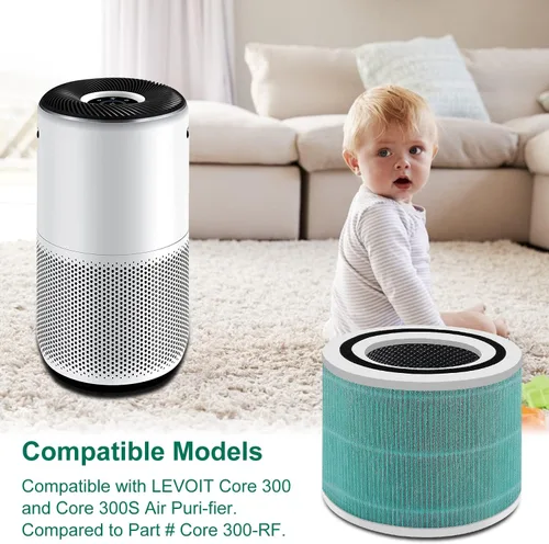 Miniatura 2 de Paquete de 4 Core 300/Core P350 Compatible con LEVOIT Core P350/Core 300 y Core 300S, Filtro Verdadero de Grado Carbón Activado de Alta Eficiencia