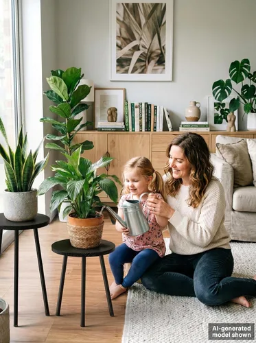 Miniatura 3 de Soporte alto para plantas de interior: soporte de esquina de madera para plantas, paquete de 2 unidades, decoración moderna de mediados de siglo
