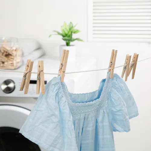 Miniatura 3 de Honey-Can-Do Pinzas/broches de madera para ropa con resorte., Madera, Marrón, 24-paquete