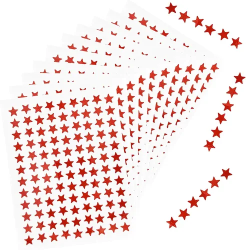 Miniatura 8 de Paquete de 4320 40 hojas de calcomanías pequeñas de estrella dorada, calcomanías de recompensa de 0.3 pulgadas de diámetro para niños, cara, tabla