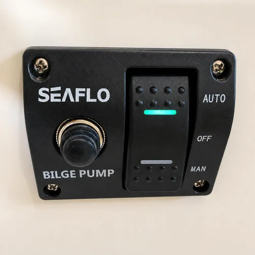 Miniatura 2 de SEAFLO Panel de interruptores de bomba de sentina de 3 vías (automático-apagado manual) 12v 24v con disyuntor integrado de 15 A