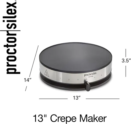Miniatura 8 de Proctor Silex Máquina eléctrica para crepas con plancha antiadherente de 13 pulgadas sin PFAS para huevos, panqueques, tortillas y quesadillas