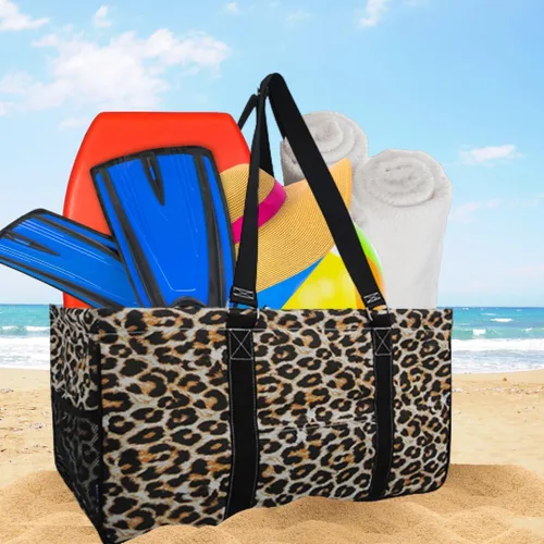 Miniatura 384 de NGIL Bolsa de comestibles reutilizable extra grande plegable de gran tamaño para comestibles, almacenamiento, picnic, playa, Bronco-negro occidental