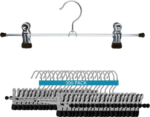MAWA By Reston Lloyd - Percha antideslizante para pantalones y faldas con dos clips antideslizantes, estilo K/30D, 12 pulgadas de ancho, juego de
