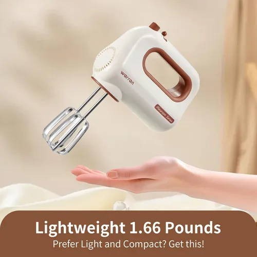 Miniatura 4 de Batidora de mano eléctrica compacta y ligera de 300W, con potente motor DC silencioso para hornear, pasteles, brownies, masa para galletas, ideal