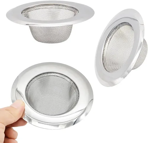Atrapapelo de acero inoxidable para bañera, Orificio De Drenaje De Ducha, Trampa De Filtro, Colador De Fregadero De Alambre De Metal, Accesorios De