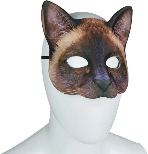 Miniatura 3 de 1 máscara de gato realista de Halloween, máscara de gato para Halloween, Navidad, Pascua, accesorio de fiesta de disfraces Máscara de gato estilo H
