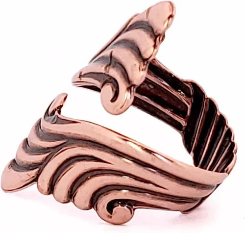 Miniatura 4 de Anillo de desplazamiento de cobre, anillo de derivación de cobre sólido, joyería de cobre puro ajustable
