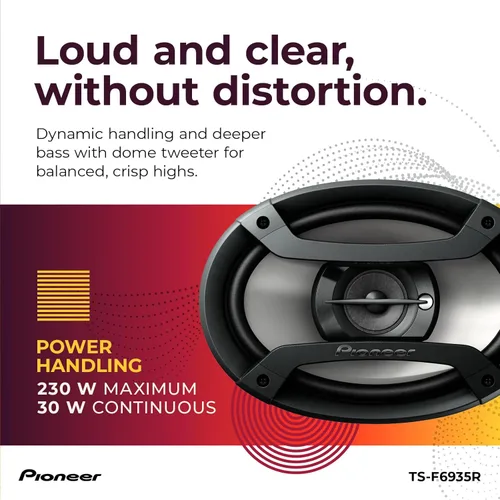 Miniatura 4 de PIONEER TS-F6935R Altavoces coaxiales de audio para coche de 3 vías, altavoces pasivos para automóvil de 6 x 9 pulgadas (par), potencia máxima