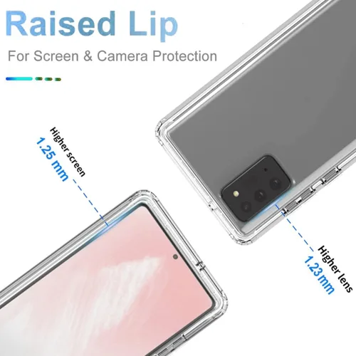 Miniatura 2 de Funda para Galaxy Note 20 5G, SM-N981U con protector de pantalla de vidrio templado, carcasa rígida de diseño floral de cuerpo completo + funda