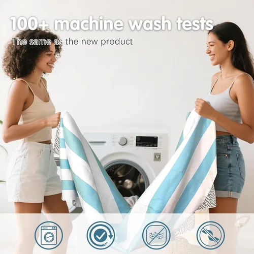 Miniatura 6 de PY SUPER MODE Paquete de 2 toallas de playa de microfibra de secado rápido de 75 x 35 pulgadas, toallas de baño de gran tamaño, ligeras, suaves