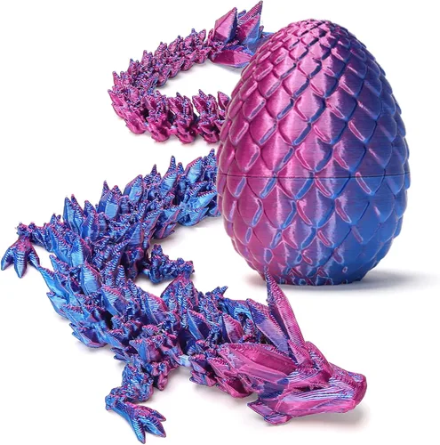 Miniatura 9 de Zobetro Dragón Impreso en 3D con Huevo Sorpresa, Dragón de Cristal Articulado en Huevo, Juguetes de Escritorio Fidget de Dragón Ejecutivo, Regalos